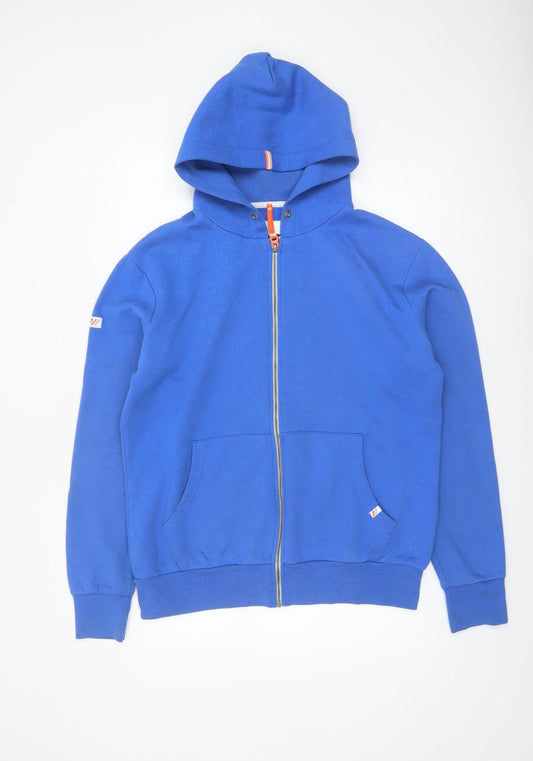 Superdry Men's Blue Full Zip Hoodie XL Cotton Blend Fleece