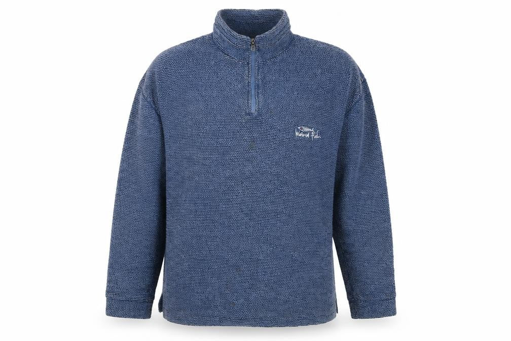 Weird Fish Mens Blue 1/4 Zip Pullover Sweatshirt Size M