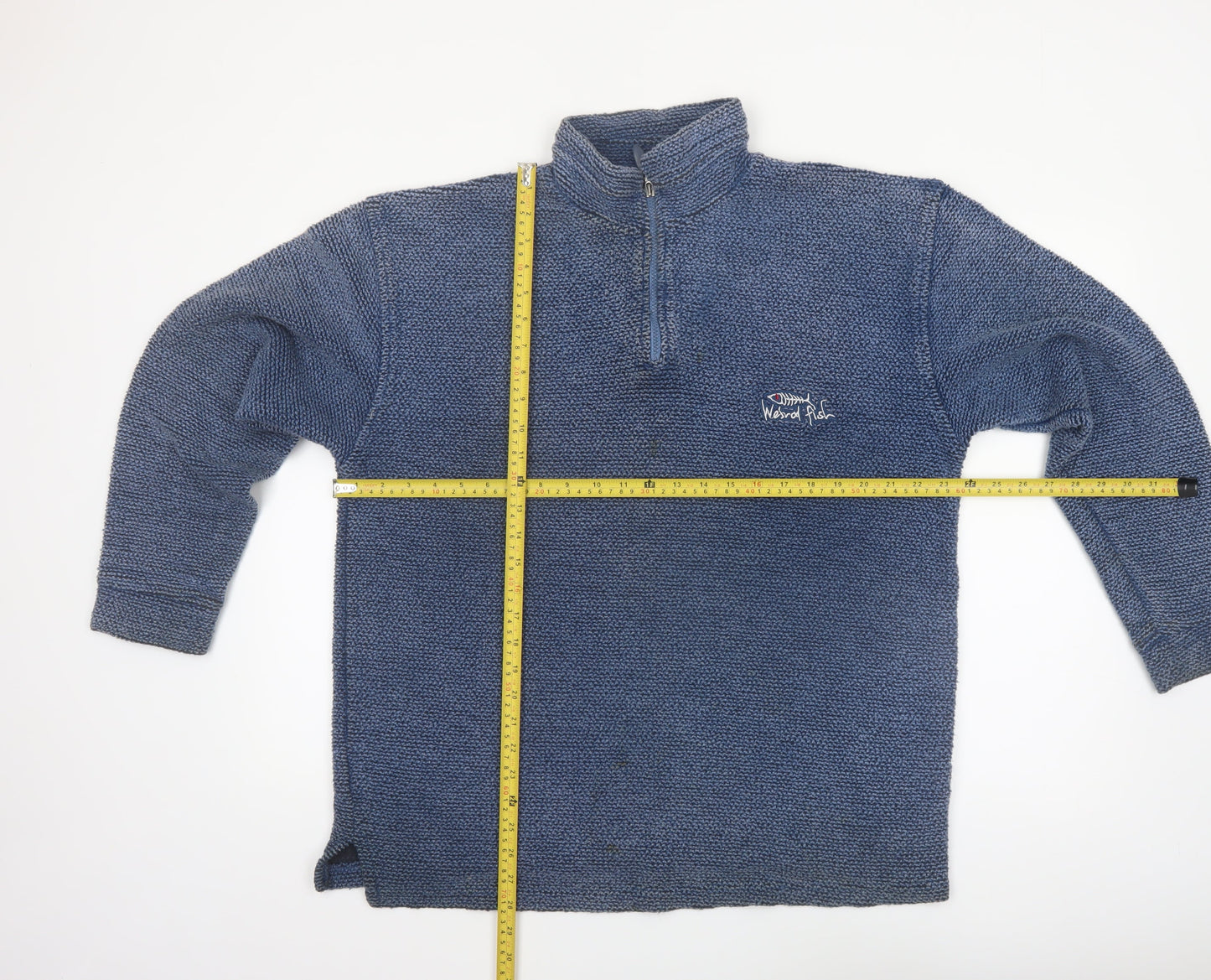 Weird Fish Mens Blue 1/4 Zip Pullover Sweatshirt Size M