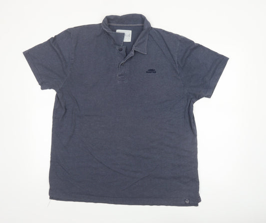 Weird Fish Men's Blue Cotton Blend Polo Shirt XL Regular Fit