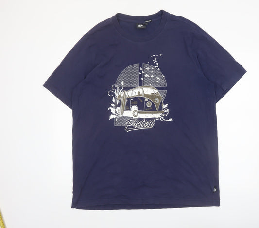 Protest Men's Blue XL Graphic Camper Van Regular Fit T-Shirt