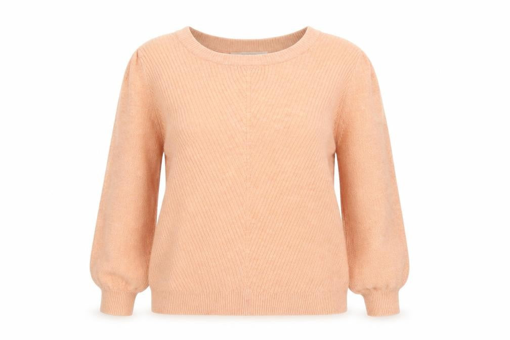 YAYA Women Pink Crew Neck Long Sleeve Pullover Jumper Size M