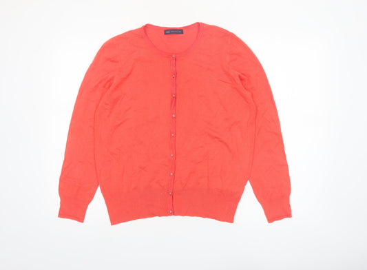 Marks and Spencer Women's Orange Cardigan UK 16 Long Sleeve Knit