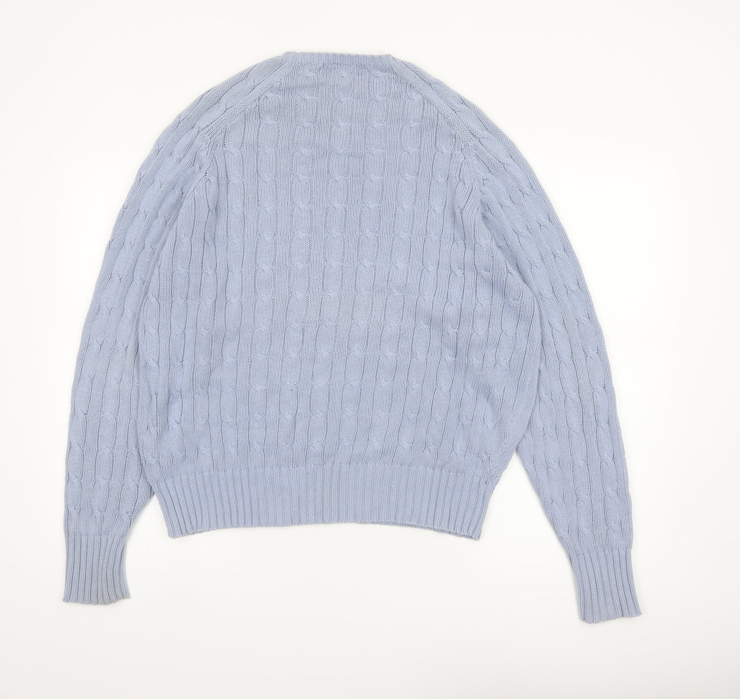 Ralph Lauren Women's Blue Cable-Knit Cotton Jumper M