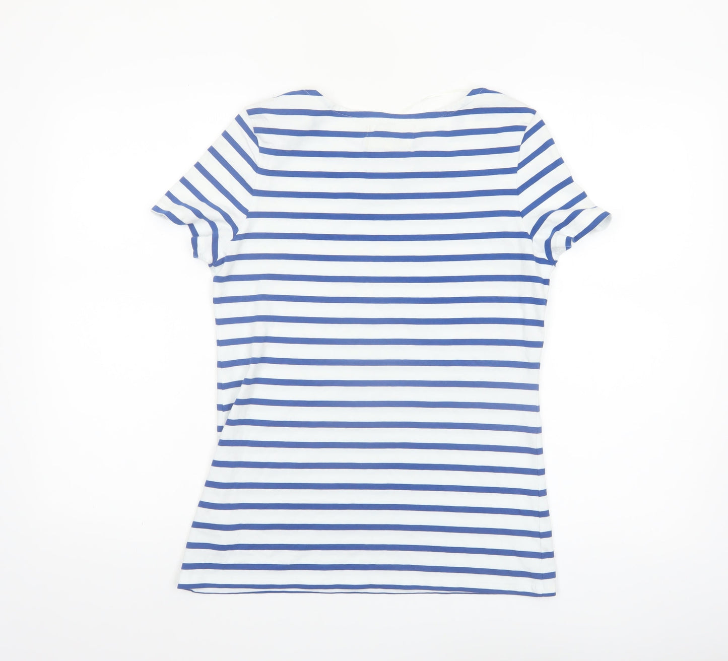Seasalt Women Blue Striped Organic Cotton Sailor T-Shirt Size 8