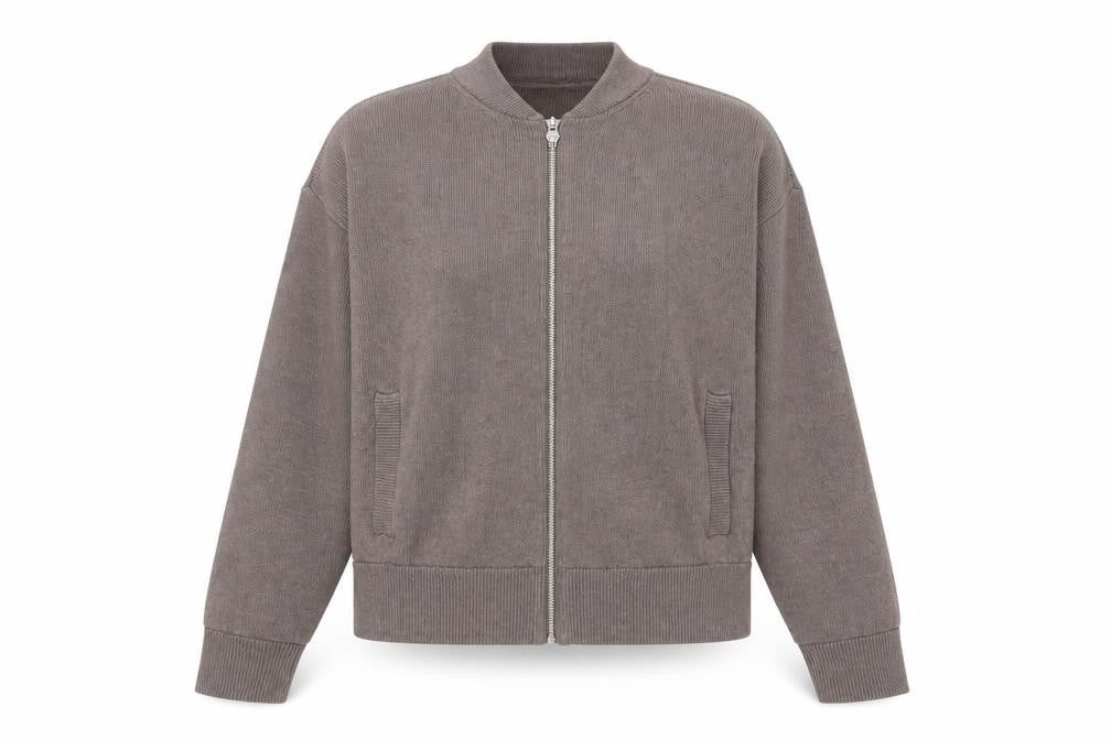 Marks & Spencer Women Brown Full Zip Knit Jumper Size S