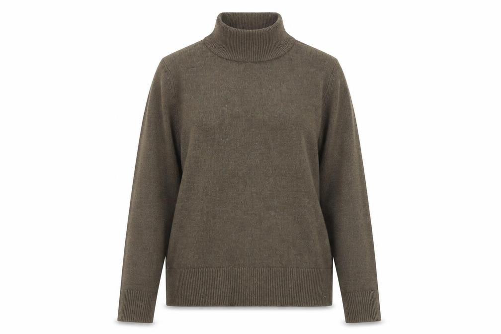 VILA Womens Brown Roll Neck Jumper Small Viscose Blend Knitwear