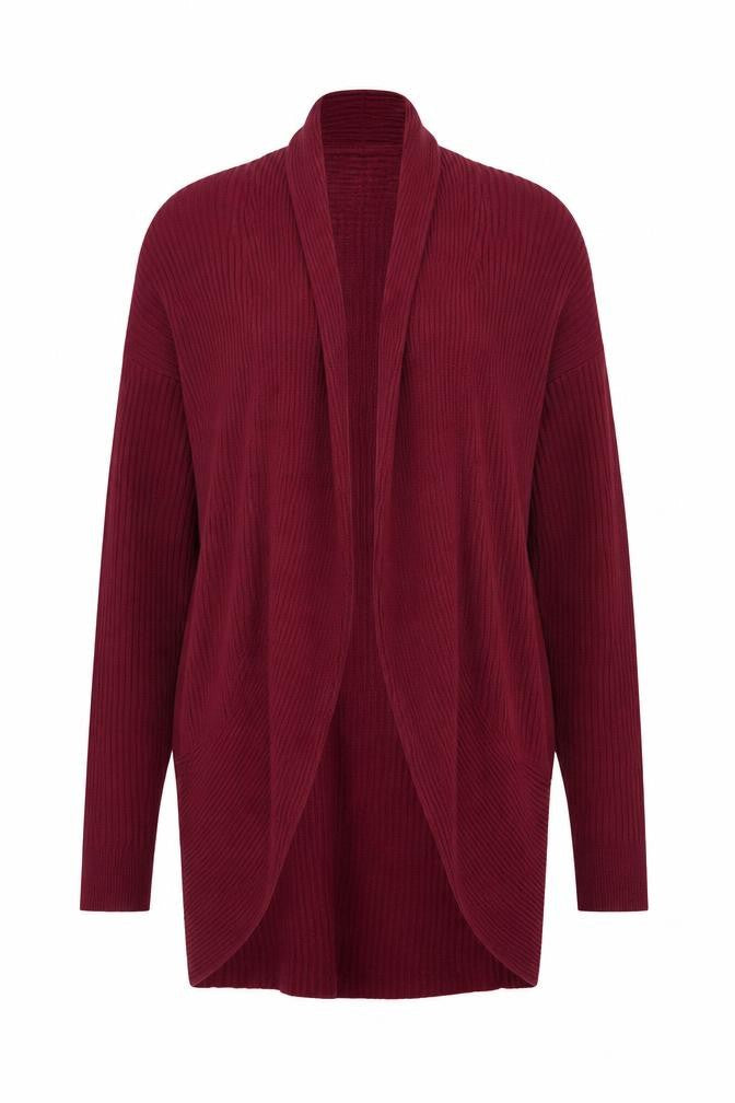 Marks & Spencer Women's Red Size 12 Long Sleeve Knit Open Cardigan