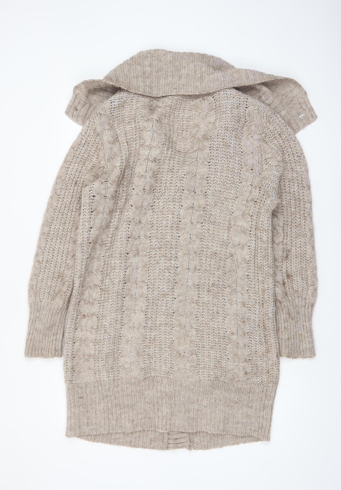 Falmer Heritage Womens Beige Size 14 Cable Knit Cardigan