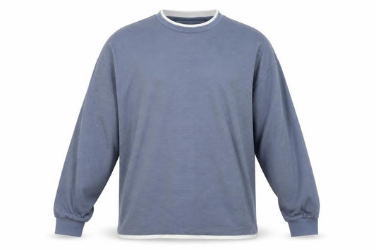 Next Men's Blue XL Long Sleeve Cotton Crew Neck Casual Top
