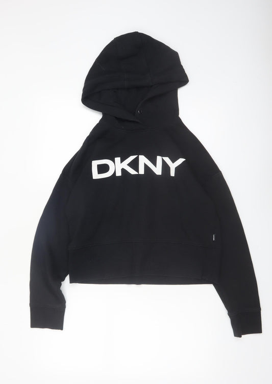 DKNY Sport Women's Black Small Pullover Hoodie Cotton Blend