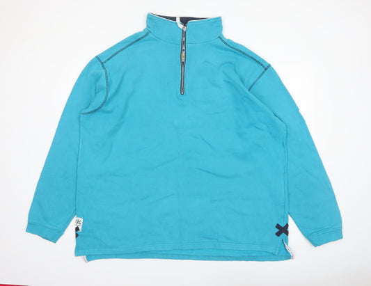 Lazy Jacks Men's Blue 2XL 1/2 Zip Cotton Sweatshirt