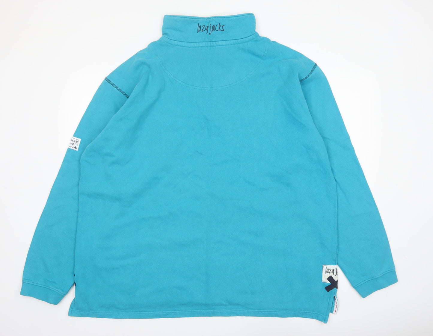 Lazy Jacks Men's Blue 2XL 1/2 Zip Cotton Sweatshirt