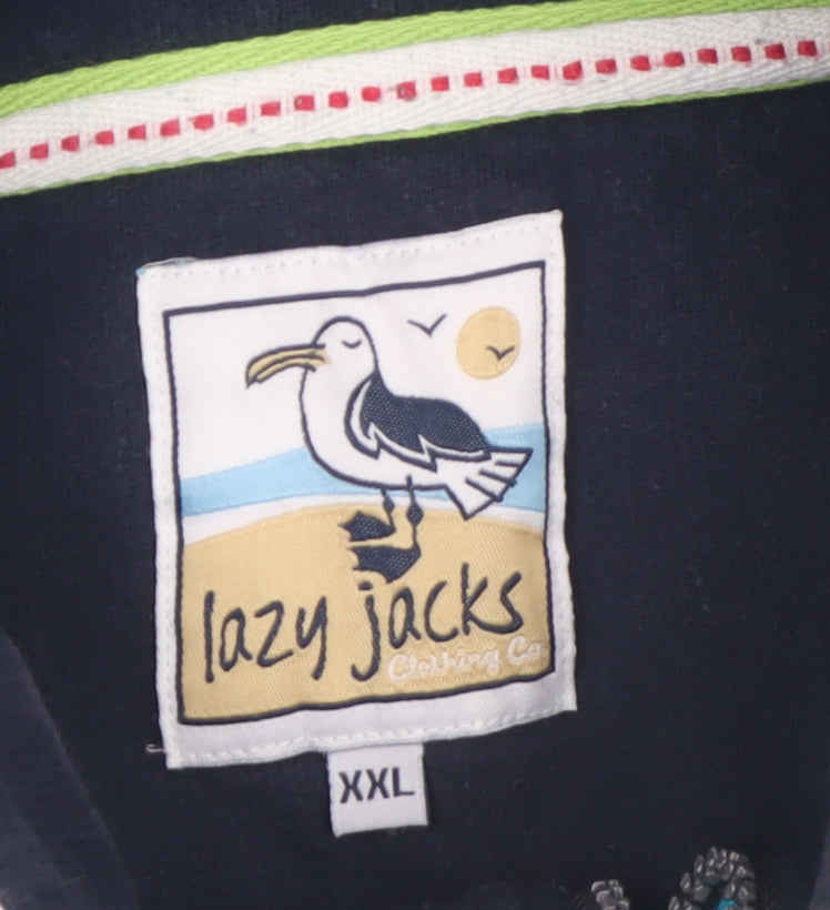 Lazy Jacks Men's Blue 2XL 1/2 Zip Cotton Sweatshirt