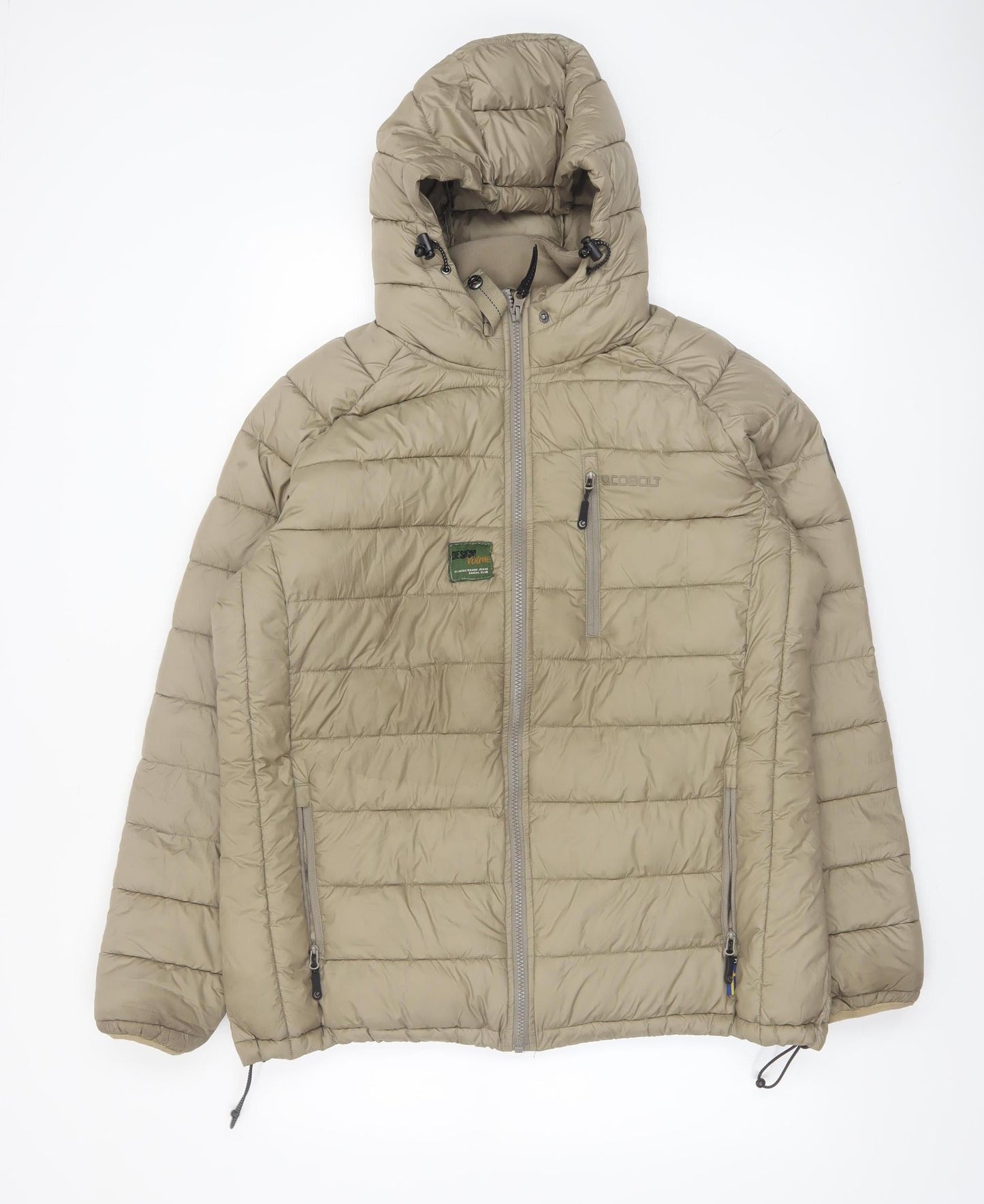 Cobolt of Sweden Men's Beige Puffer Jacket XXL Hooded Polyester