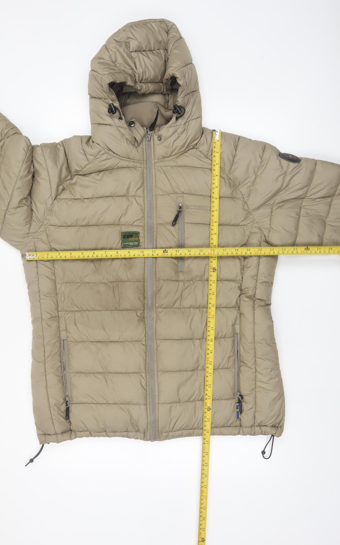 Cobolt of Sweden Men's Beige Puffer Jacket XXL Hooded Polyester