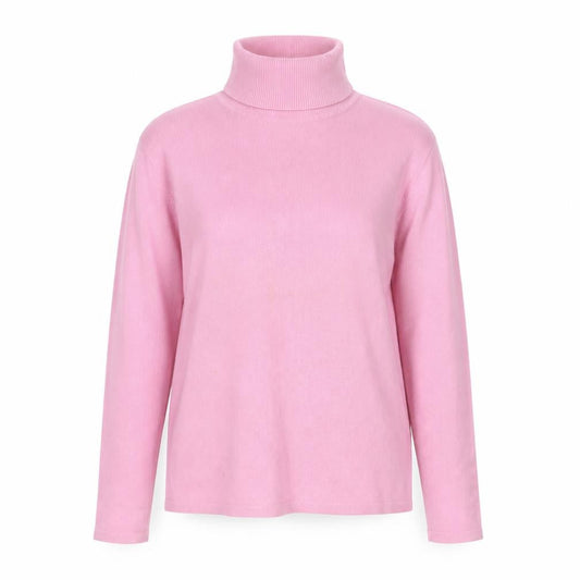 Mypashmina Women Pink 100% Cashmere Roll Neck Jumper M