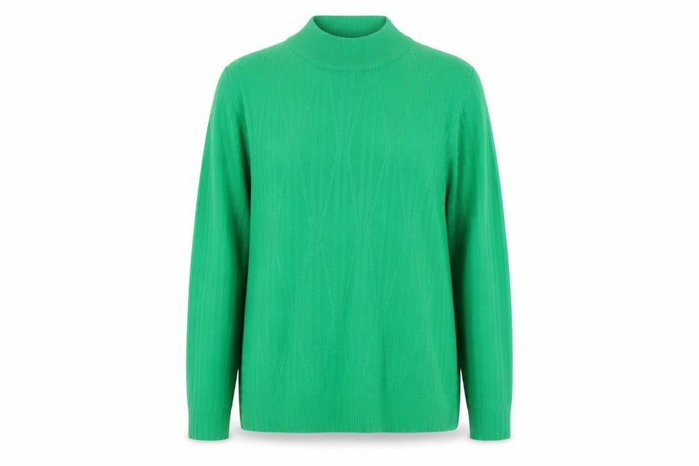Anna Rose Women's Green Mock Neck Long Sleeve Acrylic Jumper XL