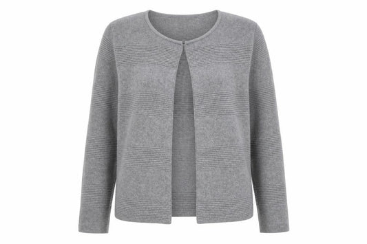 George Women’s Grey Cotton Acrylic Cardigan Size 14 Classic Round Neck