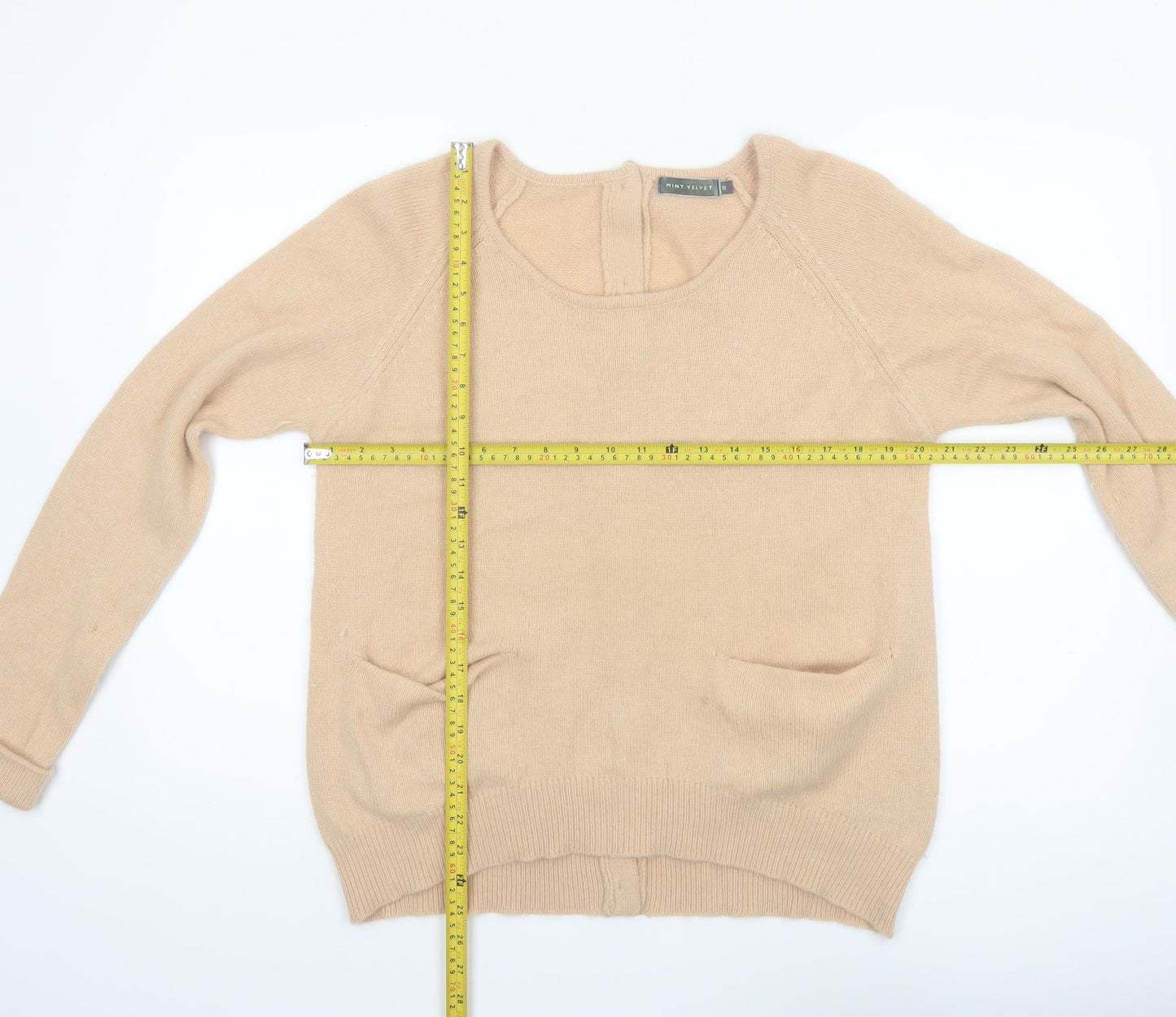 Mint Velvet Women's Beige Wool Angora Cardigan Size 16