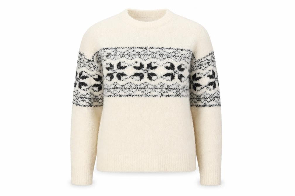 Marks & Spencer Women's Ivory Fair Isle Knit Jumper M