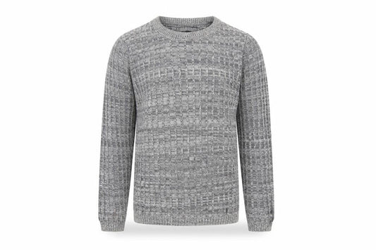 River Island Men's Grey Waffle Knit Crew Neck Jumper Size S