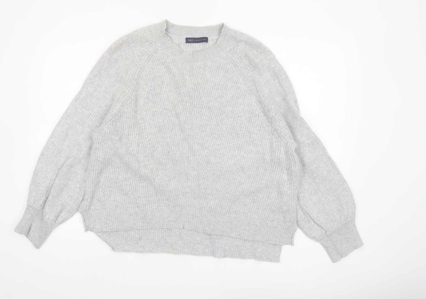 Marks and Spencer Womens Grey Alpaca Knit Pullover Jumper XL