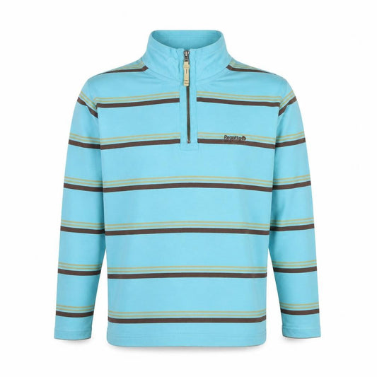 Regatta Men's Blue Striped 1/4 Zip Cotton Sweatshirt Size M