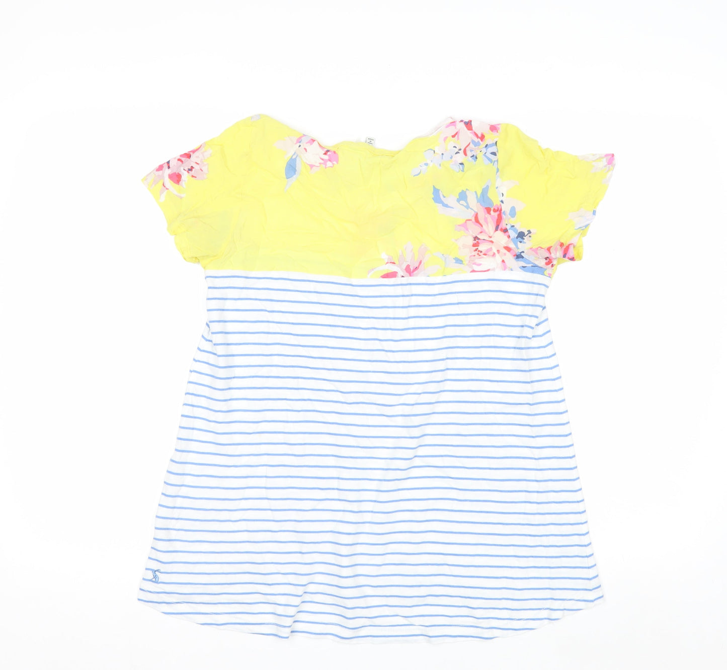 Joules Women’s Multicoloured Floral Stripe Short Sleeve T-Shirt Size 8