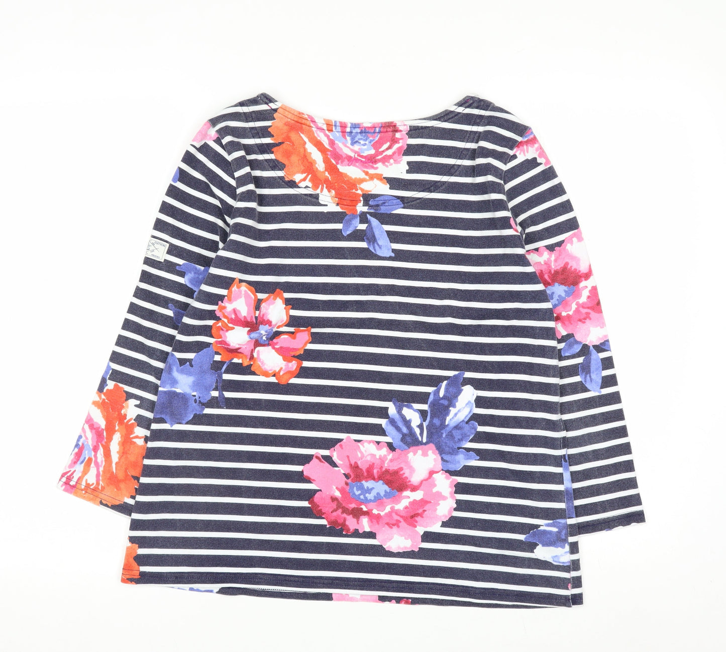 Joules Womens Multicoloured Striped Floral Cotton Top Size 12