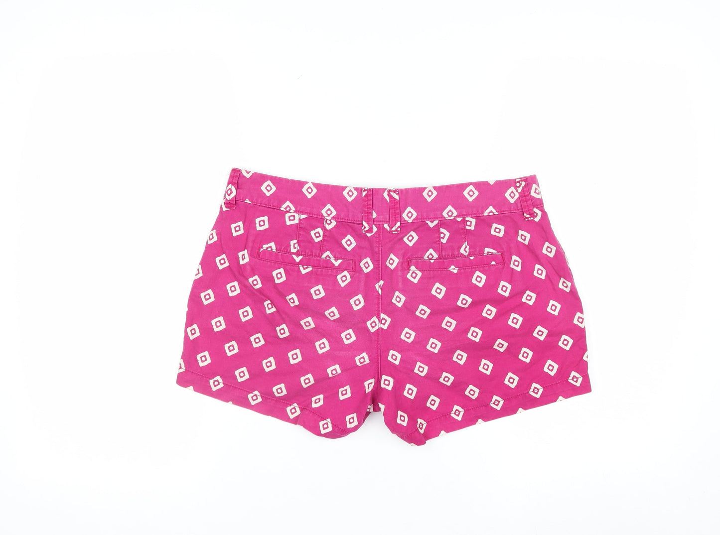 Old Navy Women Pink Geometric Chino Shorts Size 8