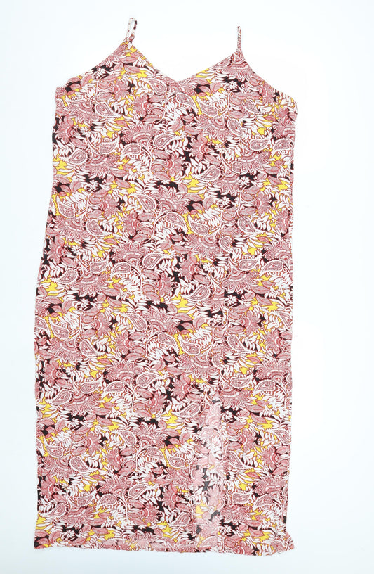 Marks and Spencer Women’s Multicoloured Paisley Slip Midi Dress Size 14