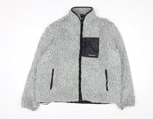MKI Miyuki Zoku Men’s Grey Full Zip Fleece Sweatshirt Size L
