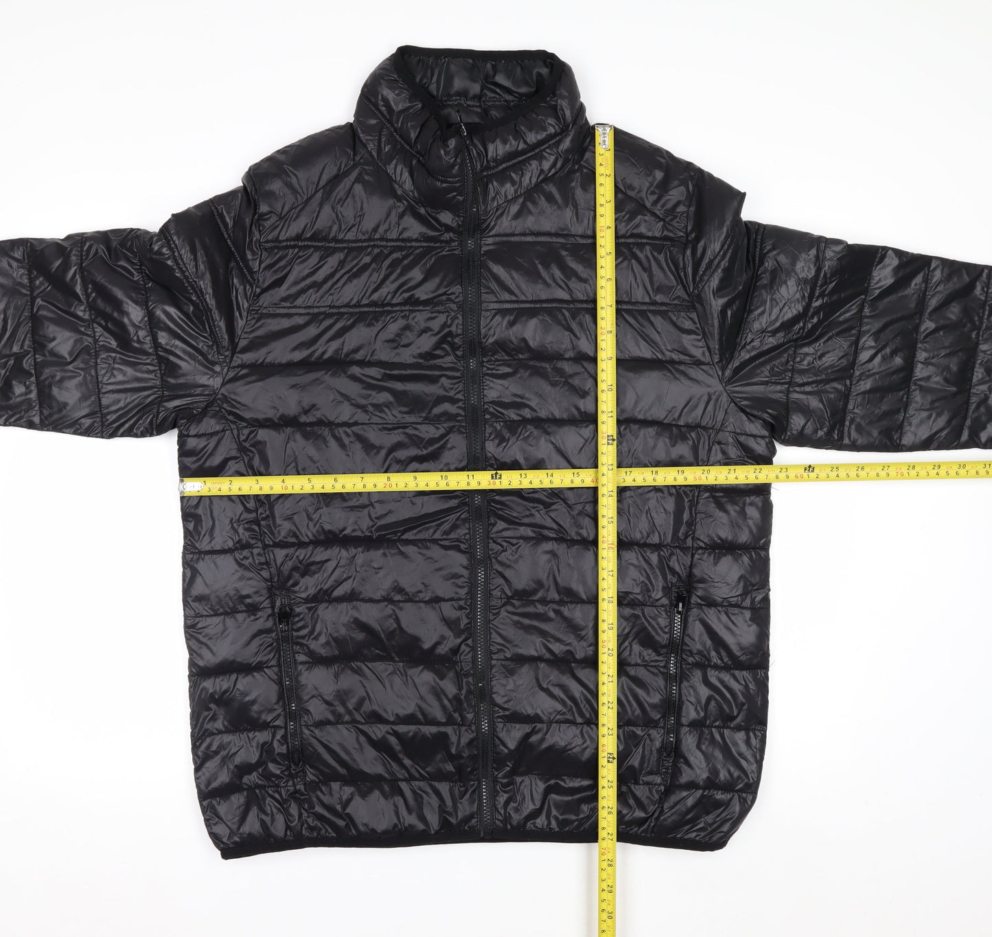 EXIT59 Men's Black Puffer Jacket L Lightweight Full Zip Winter Coat