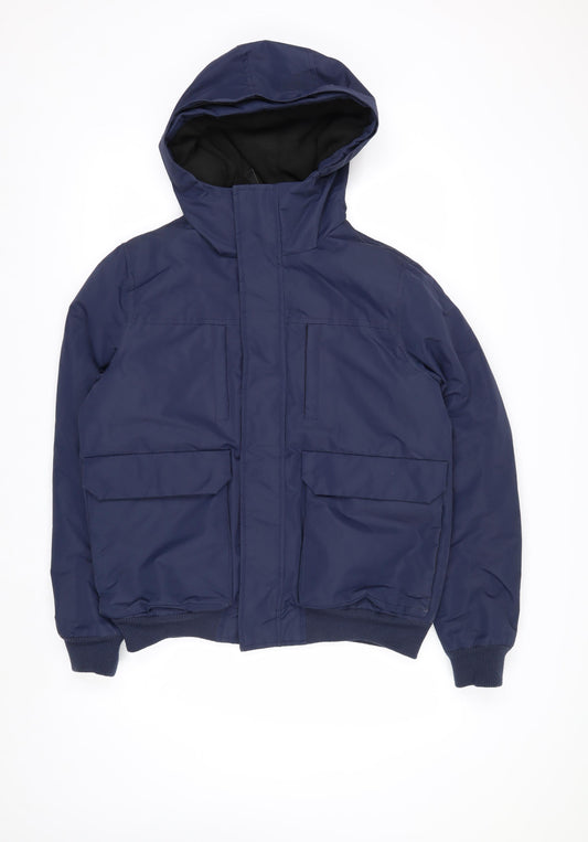 Primark Men’s Blue Hooded Padded Parka Jacket Size S