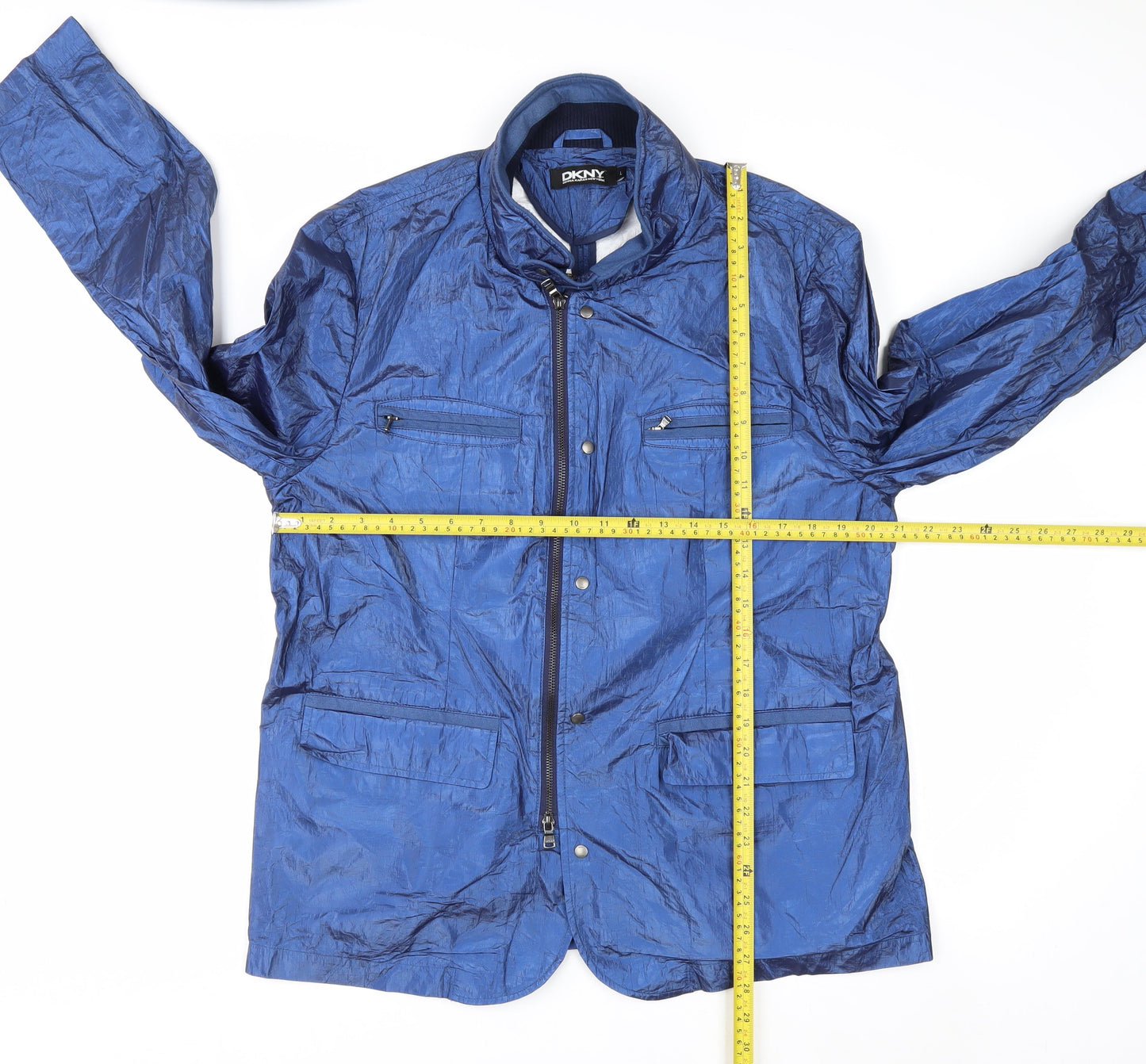 DKNY Men's Blue Lightweight Full Zip Jacket Size L Regular Fit