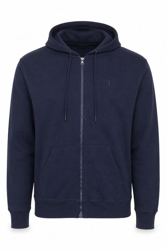 Champion Men's Blue Full Zip Hoodie Size L Sports Fleece