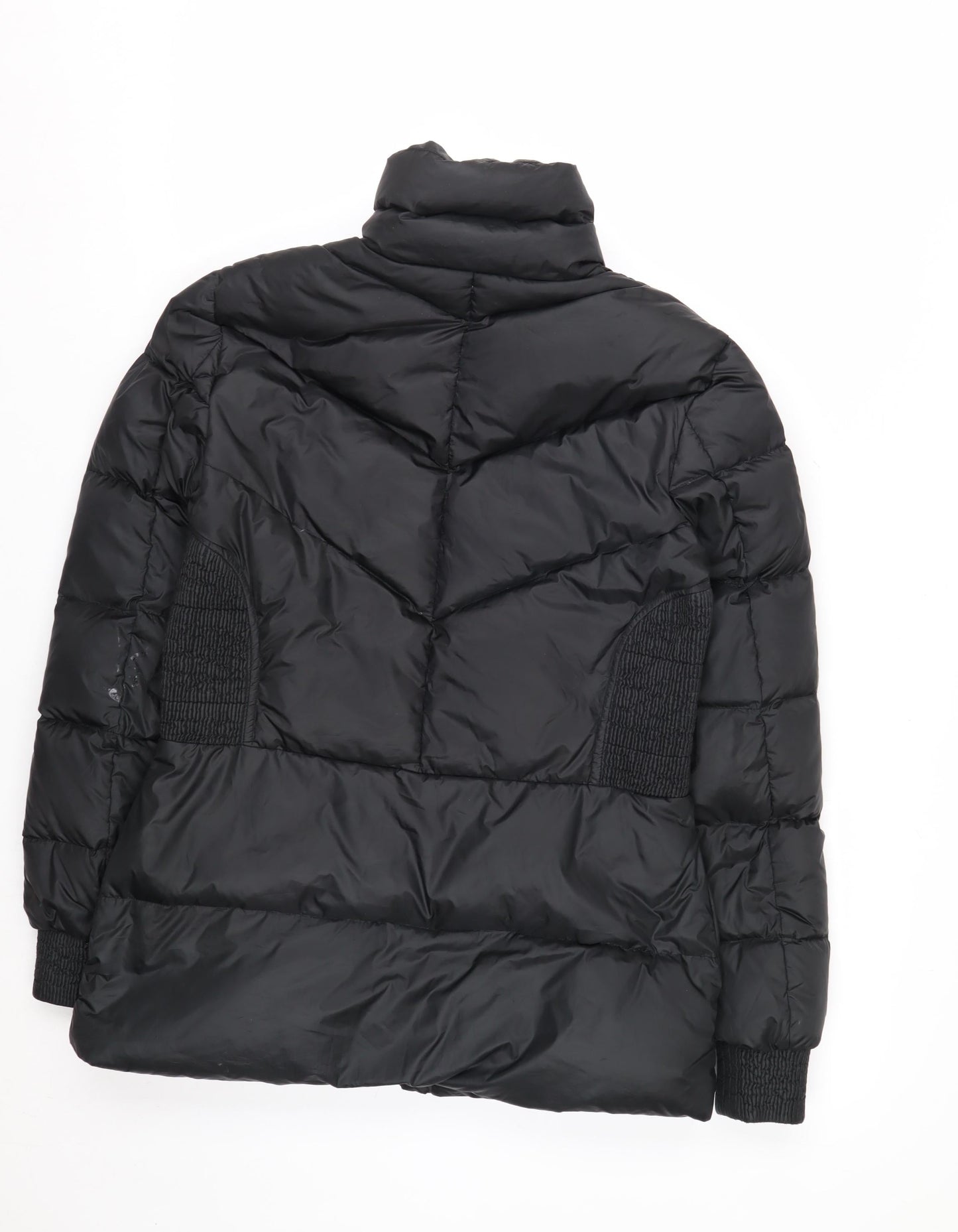 Just Cavalli Women's Black Puffer Jacket Size 12 Mid-Length Winter Coat