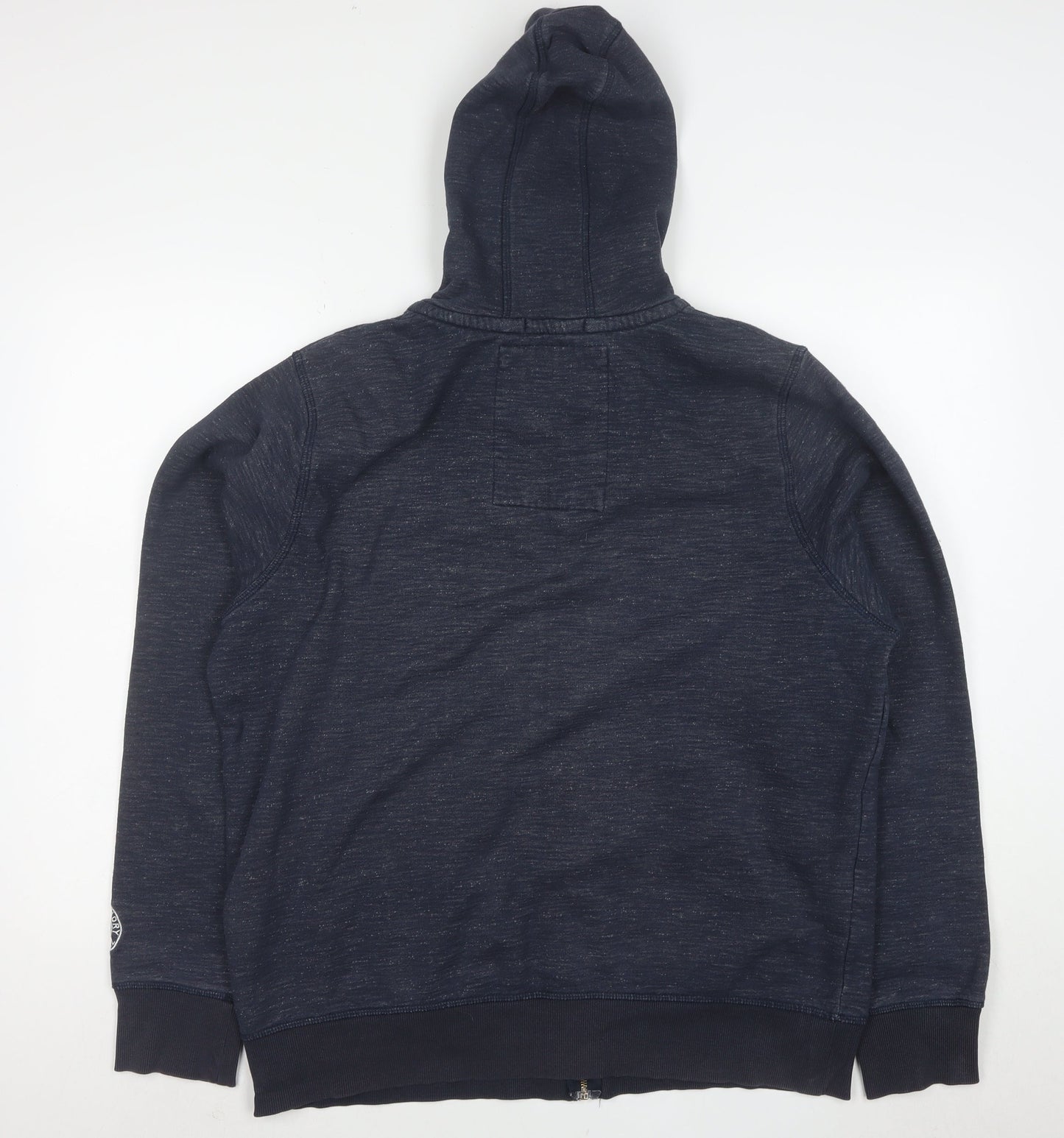 Tokyo Laundry Men's Blue XL Full Zip Hoodie with Logo Print