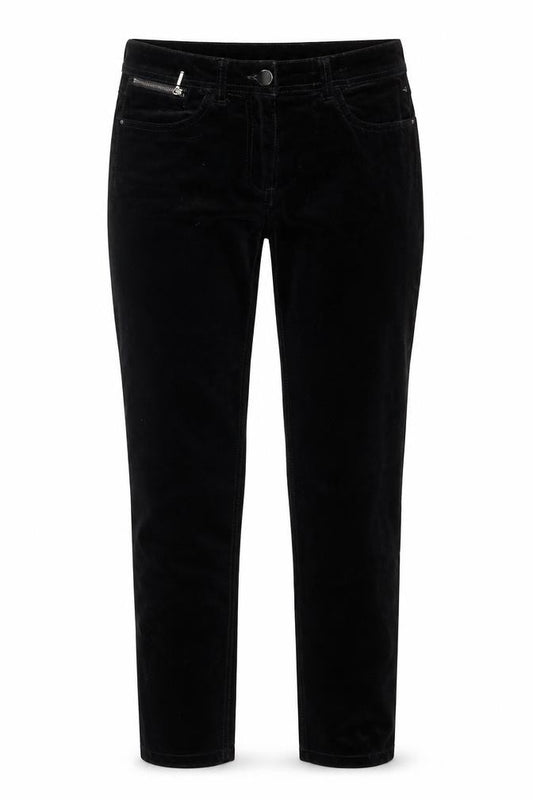 Marks and Spencer Women's Black Velvet Stretch Slim Trousers Size 10
