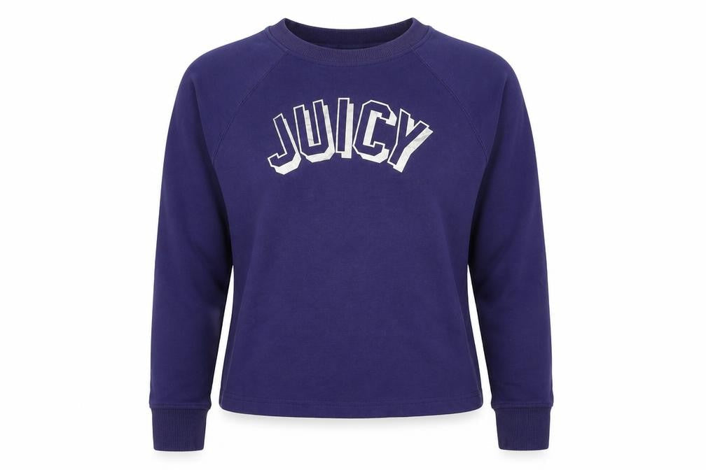 Juicy Couture Women's Blue Pullover Sweatshirt M Logo Casual