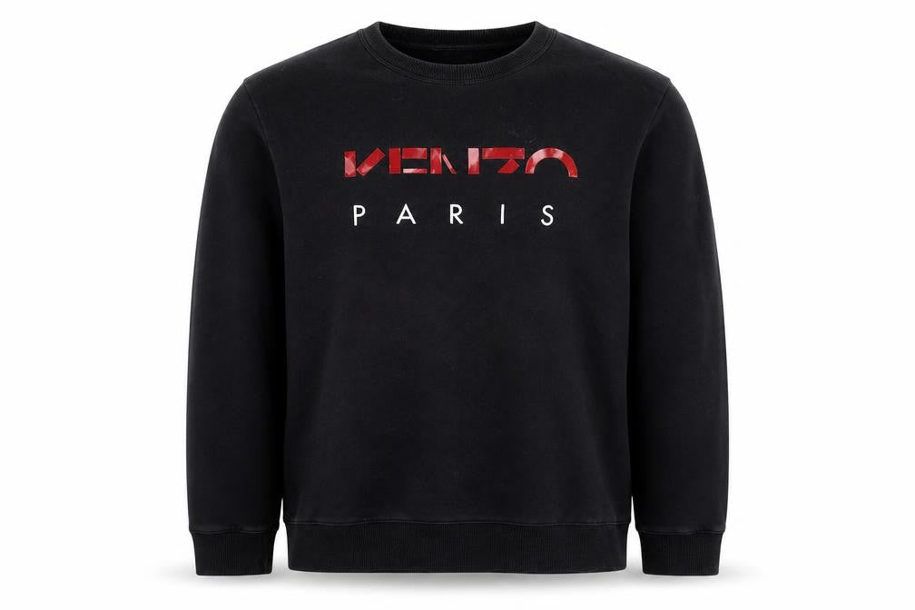 Kenzo Paris Mens Black Medium Crew Neck Logo Sweatshirt