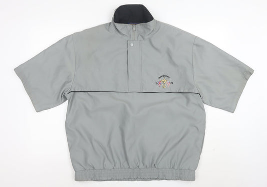 Murray Golf Men's Grey 1/4 Zip Short Sleeve Pullover Windbreaker Sweatshirt Size S