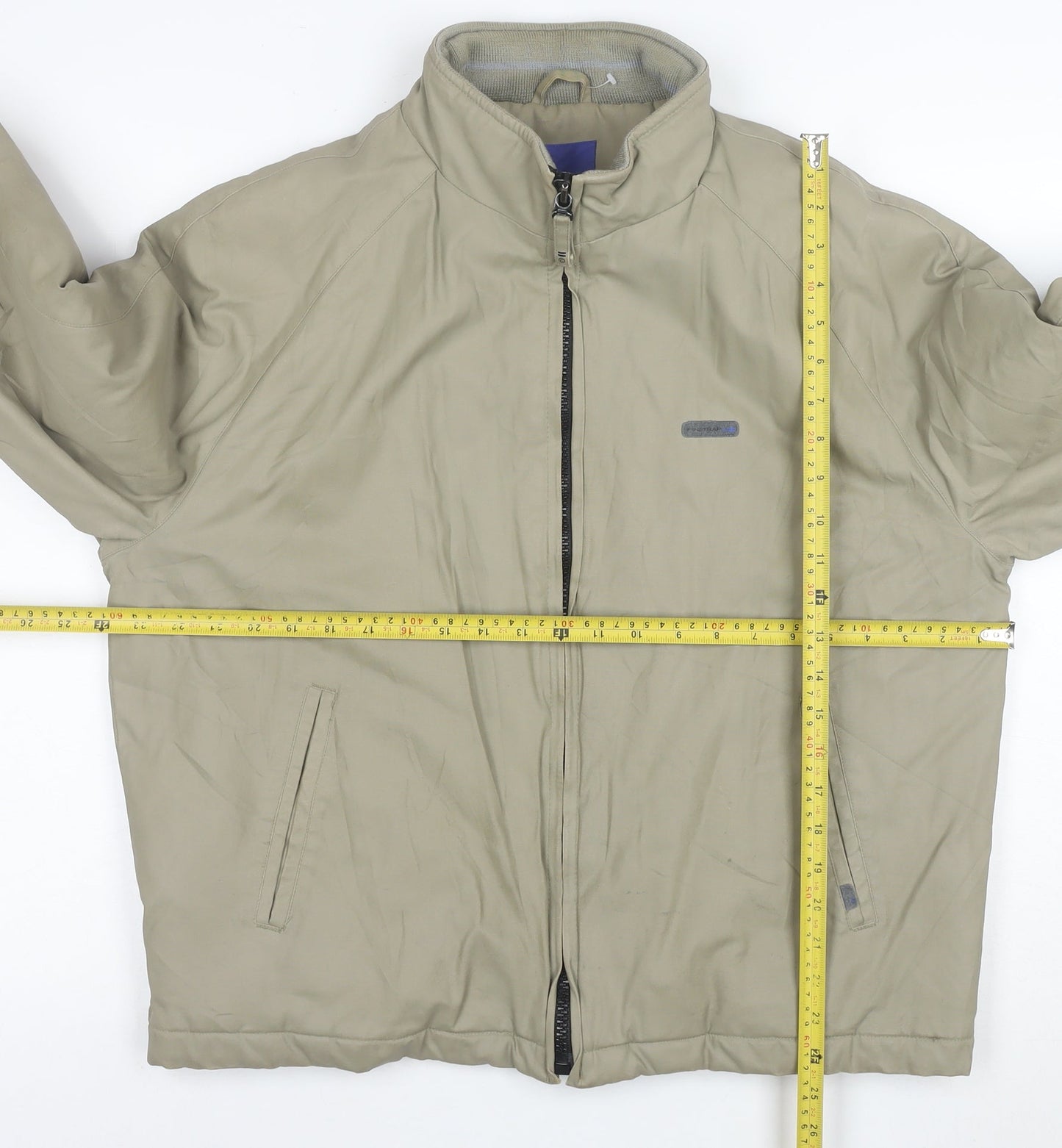 Furterrap Men's Beige Medium Full Zip Lined Jacket Windproof Casual