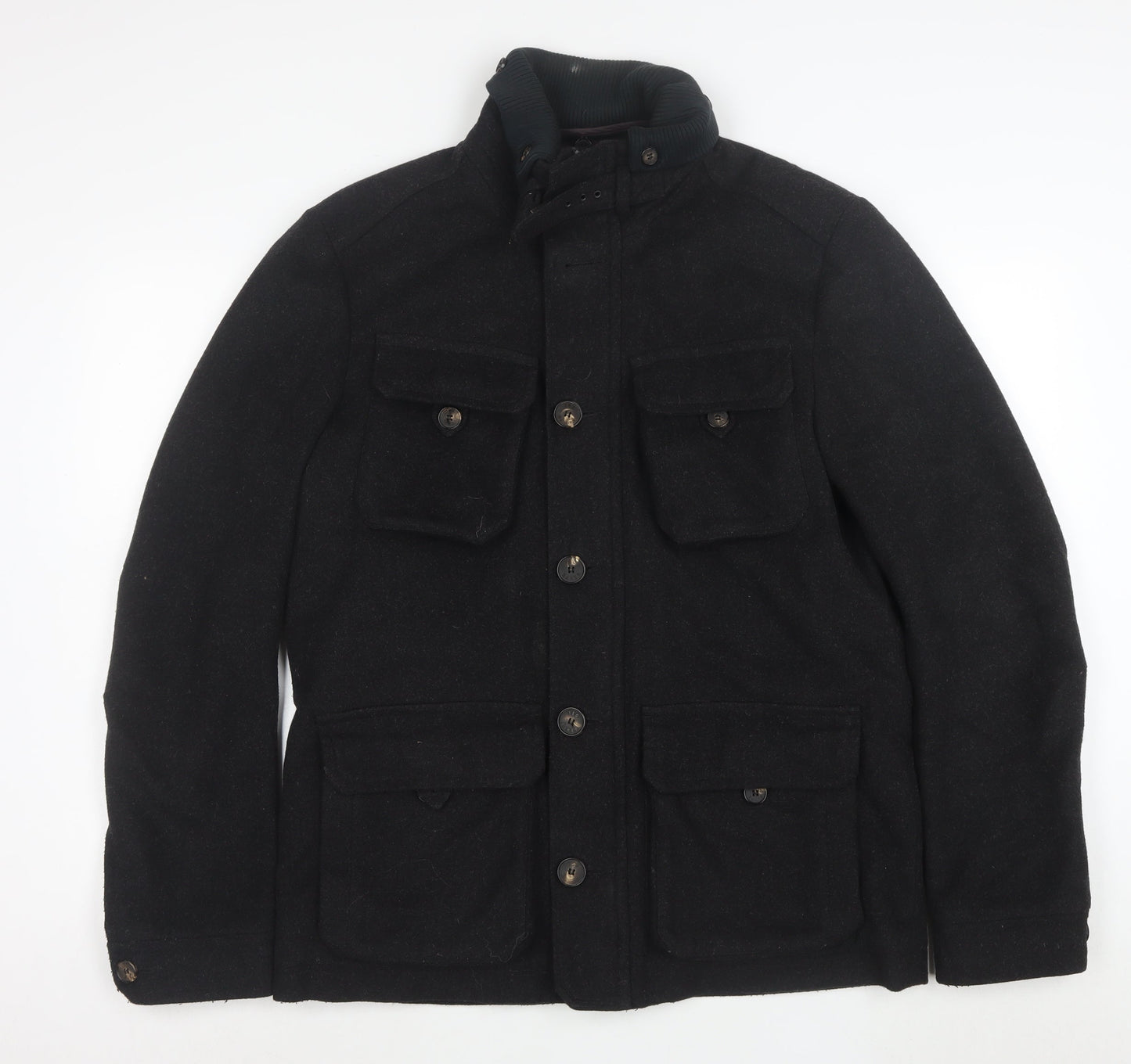 Ted Baker Men's Black Wool Jacket Size L Classic Field Style