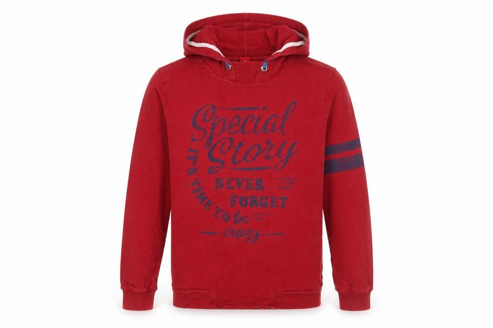 s.Oliver Boys Red Pullover Hoodie XL 176 Cotton Graphic Print Long Sleeve