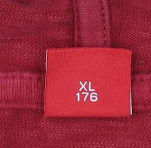s.Oliver Boys Red Pullover Hoodie XL 176 Cotton Graphic Print Long Sleeve