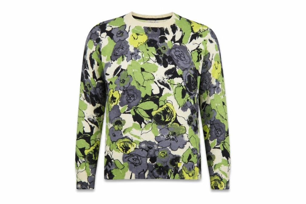 KENAR Women's Multicoloured Floral Merino Wool Pullover Jumper M