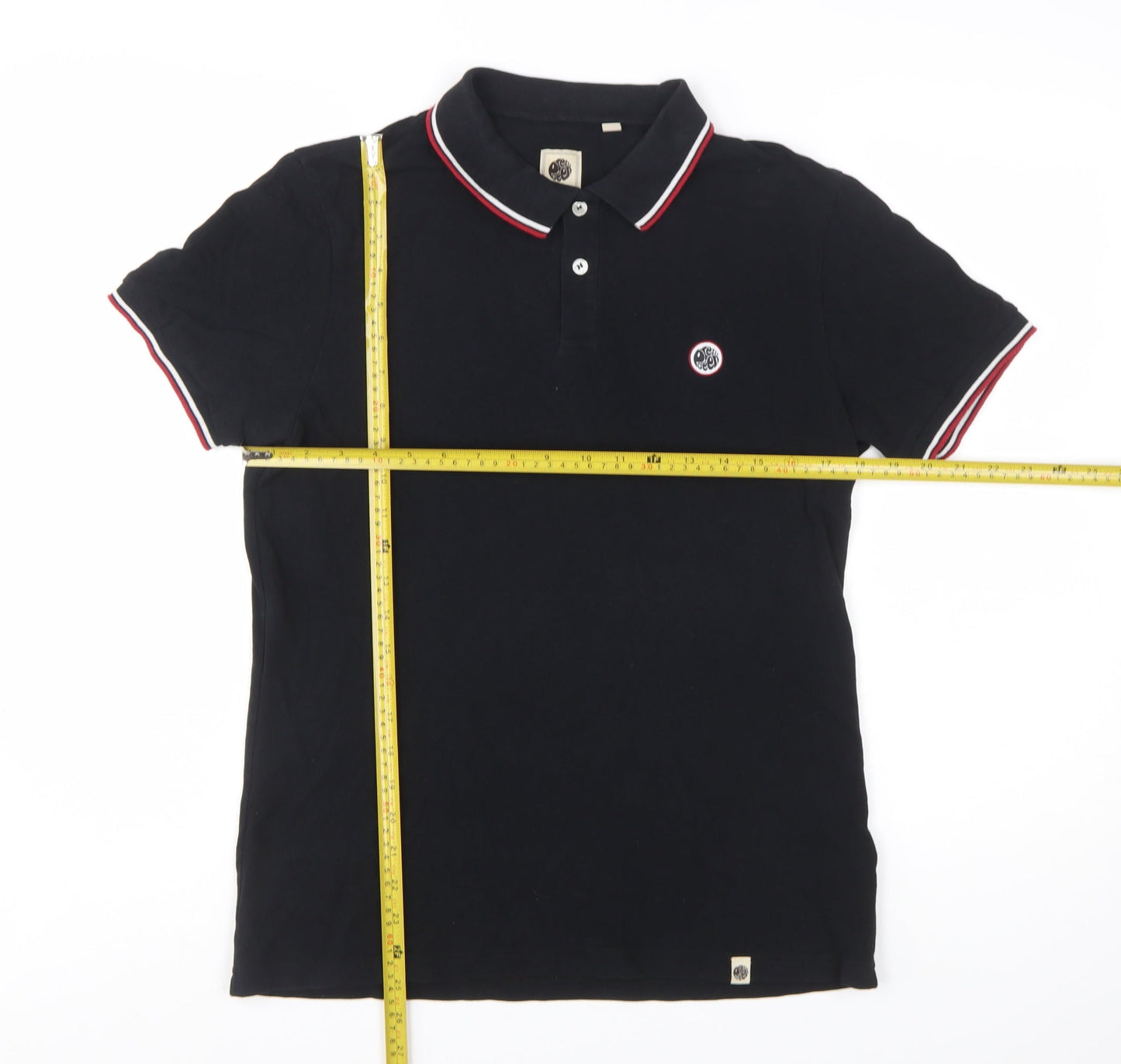 Pretty Green Men's Black Polo Shirt Size M Short Sleeve Cotton