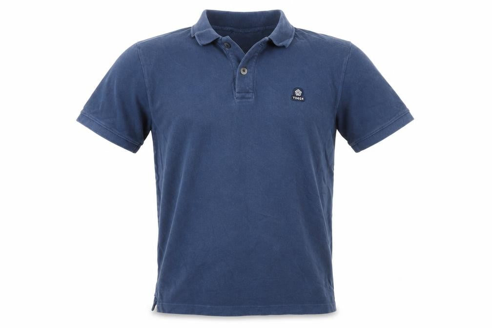 TOG24 Men's Blue Classic Cotton Short Sleeve Polo Shirt Size M